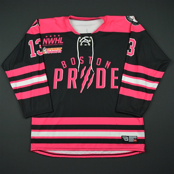 Berman, Lindsay <br>Strides for the Cure - Worn December 3, 2016 vs. Connecticut Whale<br>Boston Pride 2016-17<br>#13 Size: MD