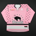 Edney, Sarah<br>Strides for the Cure w/A - Worn January 20, 2018 vs. Connecticut Whale<br>Buffalo Beauts 2017-18<br>#3 Size: MD