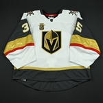 Dansk, Oscar<br>White Set 2 w/ Inaugural Season Patch - Game-Issued (GI)<br>Vegas Golden Knights 2017-18<br>#35 Size: 58G