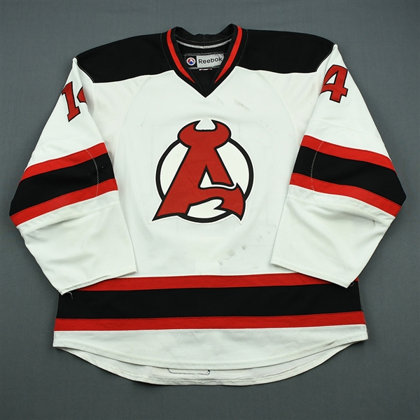 Boucher, Reid *<br>White <br>Albany Devils 2013-14<br>#14 Size: 54