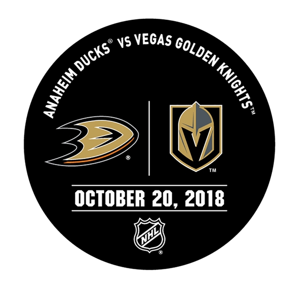 Vegas Golden Knights Warmup Puck<br>October 20, 2018 vs. Anaheim Ducks<br> 2018-19