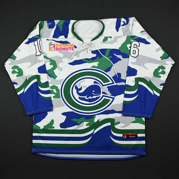 Beattie, Hanna<br>Military Appreciation - Worn February 25, 2018 vs. Boston Pride<br>Connecticut Whale 2017-18<br>#16 Size: LG