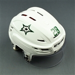 Johns, Stephen<br>White, CCM Helmet w/ Oakley Shield<br>Dallas Stars 2015-16<br>#28 Size: Large