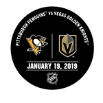 Vegas Golden Knights Warmup Puck<br>January 19, 2019 vs. Pittsburgh Penguins<br> 2018-19