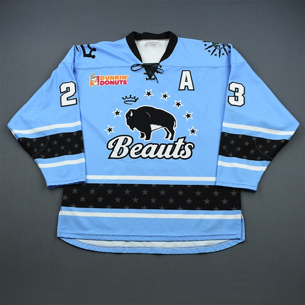 Buie, Corinne<br>Blue Set 1 w/A<br>Buffalo Beauts 2018-19<br>#23 Size: LG