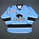 Janiga, Emily<br>Blue Set 1<br>Buffalo Beauts 2018-19<br>#4 Size: LG