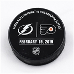 Philadelphia Flyers Warmup Puck<br>February 19, 2019 vs. Tampa Bay Lightning<br>Philadelphia Flyers 2018-19<br>58