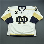 Blatchford, Brett *<br>White - w/ Wounded Warrior Patch - Autographed<br>University of Notre Dame 2009-10<br>#3 Size: 54