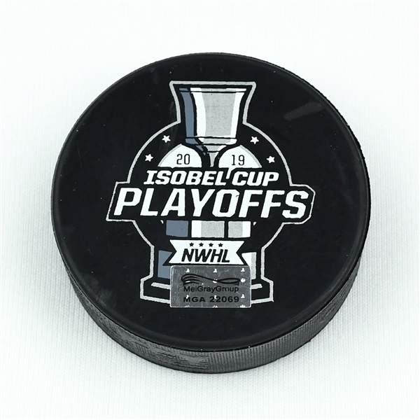 Buffalo Beauts Game-Used Puck<br>March 9, 2019 - Isobel Cup Semifinals vs. Boston Pride (First Period)<br>Buffalo Beauts 2018-19<br>