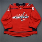 Ness, Aaron<br>Red Set 1 - Preseason Only<br>Washington Capitals 2018-19<br>#55 Size: 56