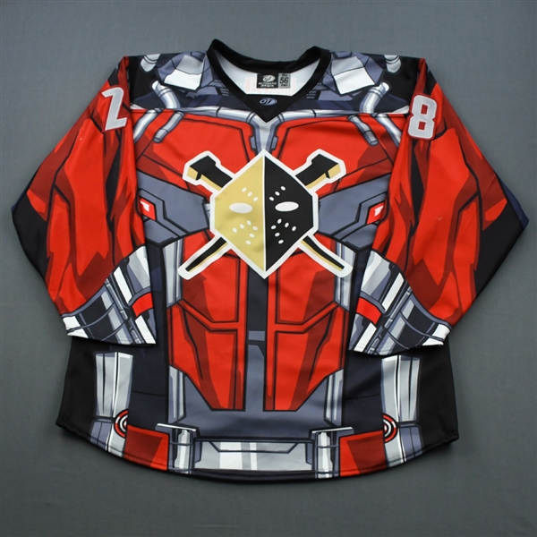 Birks, Dane<br>MARVEL Ant-Man w/ Socks - Worn Nov. 21, 2018 vs. Reading Royals<br>Wheeling Nailers 2018-19<br>#28 Size: 56