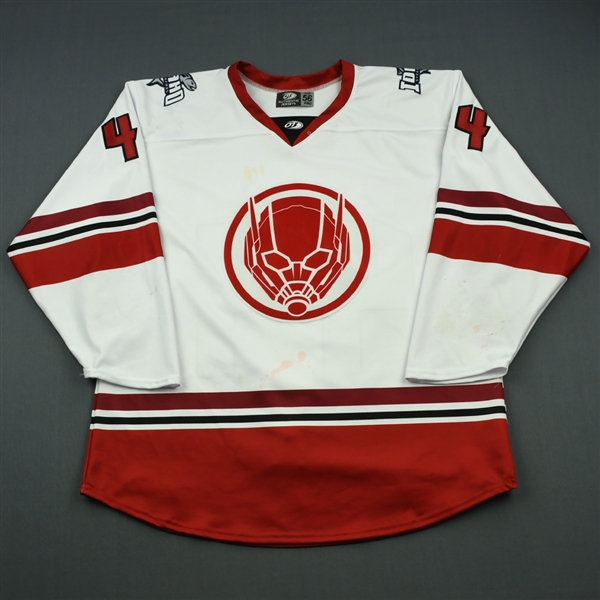 Lewis, Clint<br>MARVEL Ant-Man w/Socks - Worn November 2-3, 2018 @ Toledo Walleye<br>Idaho Steelheads 2018-19<br>#44 Size: 56