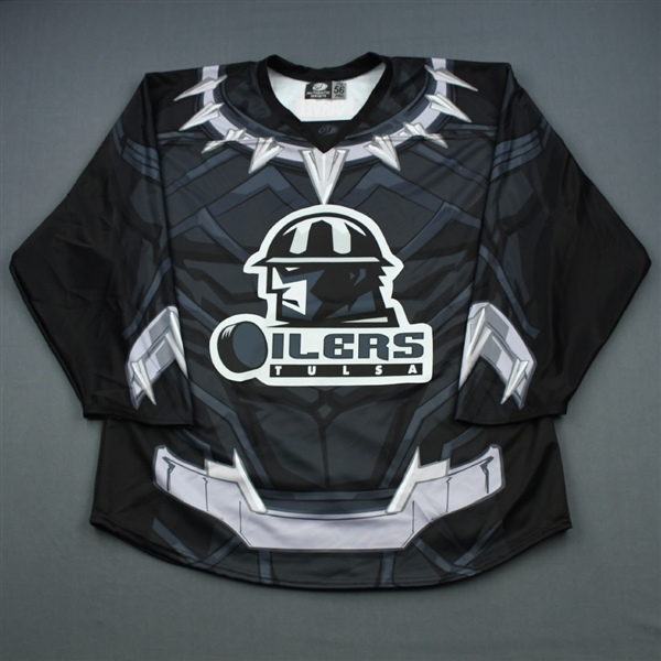 Blank - No Name On Back<br>MARVEL Black Panther (Game-Issued) - March 31, 2019 vs. Utah Grizzlies<br>Tulsa Oilers 2018-19<br>#55 Size: 54