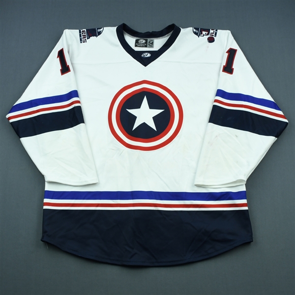 McVeigh, Anthony<br>MARVEL Captain America w/Socks - Worn December 1, 2018 @ Kansas City Mavericks (Autographed)<br>Tulsa Oilers 2018-19<br>#11 Size: 54