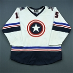 Soy, Tyler<br>MARVEL Captain America w/Socks - Worn December 1, 2018 @ Kansas City Mavericks (Autographed)<br>Tulsa Oilers 2018-19<br>#15 Size: 54