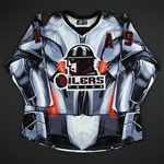 Sides, Joey<br>MARVEL Ultron w/A (First Period Only) - Worn February 9, 2018 @ Cincinnati Cyclones (Autographed)<br>Tulsa Oilers 2017-18<br>#19 Size: 54