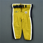 Tomlinson, LaDainian *<br>Gold Titans Throwback Pants - Worn Sept. 18 vs. Jacksonville<br>New York Jets 2011<br>#21 Size: 34