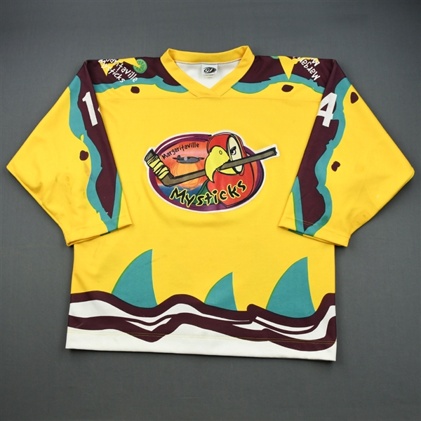 Vigilante, Mike*<br>Yellow - Margaritaville <br>Mobile Mysticks 2001-02<br>#14 Size: XXL