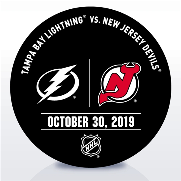 New Jersey Devils Warmup Puck<br>October 30, 2019 vs. Tampa Bay Lightning<br>New Jersey Devils 2019-20<br>