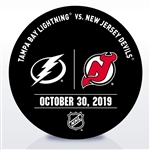 New Jersey Devils Warmup Puck<br>October 30, 2019 vs. Tampa Bay Lightning<br>New Jersey Devils 2019-20<br>