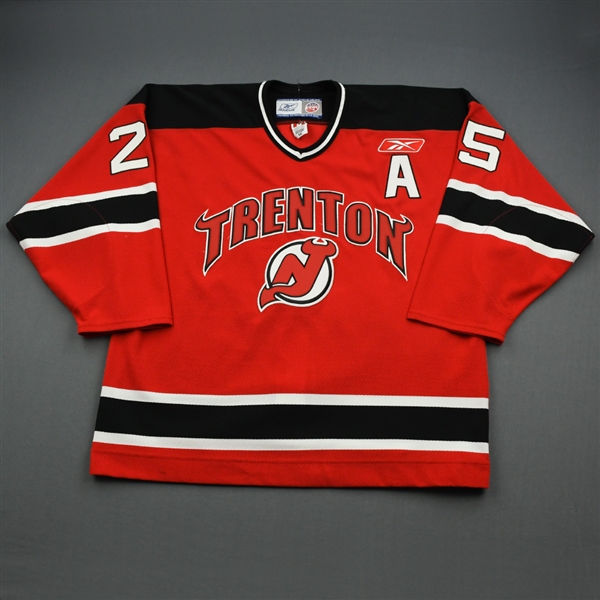 Akeson, Jeremy *<br>Red Set 1 w/A  - Autographed<br>Trenton Devils 2009-10<br>#25 Size: 56