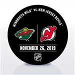 New Jersey Devils Warmup Puck<br>November 26, 2019 vs. Minnesota Wild<br>New Jersey Devils 2019-20<br>
