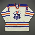 Brackenbury, Curt *<br>White <br>Edmonton Oilers 1980-81<br>#15 Size: XL