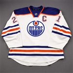 Ference, Andrew *<br>White Retro Set 3 w/C - Photo-Matched<br>Edmonton Oilers 2013-14<br>#21 Size: 56