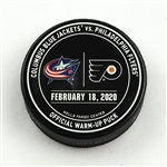 Philadelphia Flyers Warmup Puck<br>February 18, 2020 vs Columbus Blue Jackets<br>Philadelphia Flyers 2019-20<br> 