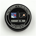 Philadelphia Flyers Warmup Puck<br>February 28, 2020 vs New York Rangers<br>Philadelphia Flyers 2019-20<br> 