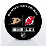 New Jersey Devils Warmup Puck<br>December 18, 2019 vs. Anaheim Ducks<br>New Jersey Devils 2019-20<br>