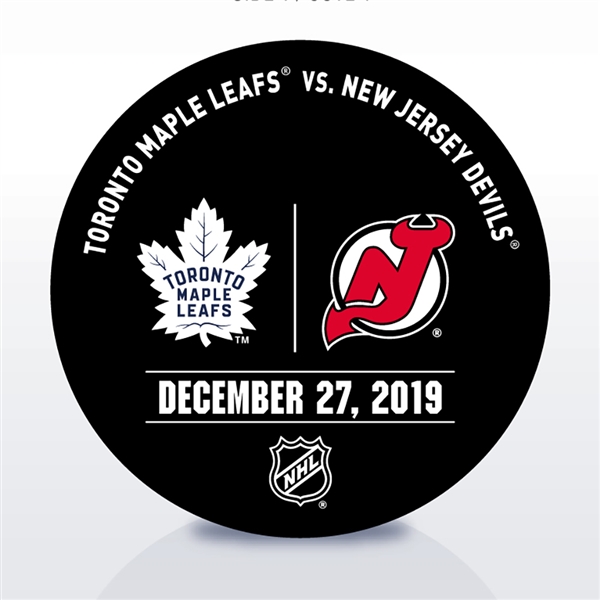 New Jersey Devils Warmup Puck<br>December 27, 2019 vs. Toronto Maple Leafs<br>New Jersey Devils 2019-20<br>