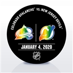 New Jersey Devils Warmup Puck<br>January 4, 2020 vs. Colorado Avalanche<br>New Jersey Devils 2019-20<br>