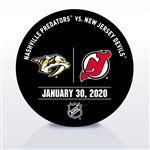 New Jersey Devils Warmup Puck<br>January 30, 2020 vs. Nashville Predators<br>New Jersey Devils 2019-20<br>