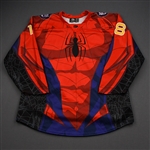 Ebbing, Thomas<br>MARVEL Spider-Man w/Socks - Worn February 22, 2020 vs. Brampton Beast<br>Reading Royals 2019-20<br>#18 Size: 56