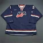 Merrill, Jon *<br>Blue, 2012 World Junior Championship <br>Team USA 2011-12<br>#15 Size: 56