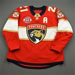 Trocheck, Vincent *<br>Red - Set 2 - w/A and 25th Anniversary Patch - PHOTO-MATCHED<br>Florida Panthers 2018-19<br>#21 Size: 54