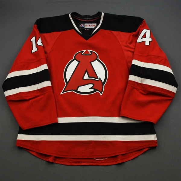 Gibbons, Brian *<br>Red - Autographed<br>Albany Devils 2016-17<br>#14 Size: 54