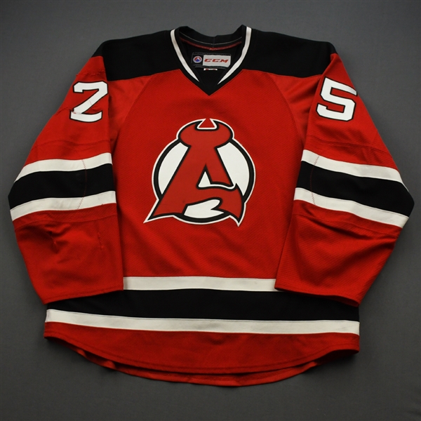 Lappin, Nick *<br>Red - Autographed<br>Albany Devils 2016-17<br>#25 Size: 54