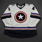 Nellis, Anthony<br>MARVEL Captain America w/Socks - Worn January 20, 2020 @ Utah Grizzlies<br>Idaho Steelheads 2019-20<br>#14 Size: 56