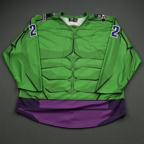 Watson, Bobby<br>MARVEL Hulk (Game-Issued) - January 18, 2020 @ Idaho Steelheads<br>Tulsa Oilers 2019-20<br>#22 Size: 54