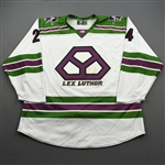Boka, Nick<br>DC Lex Luthor - Worn December 1, 2019 @ Tulsa Oilers (Autographed)<br>Allen Americans 2019-20<br>#24 Size: 56
