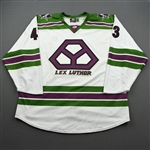 Fraser, Cole<br>DC Lex Luthor - Worn December 1, 2019 @ Tulsa Oilers (Autographed)<br>Allen Americans 2019-20<br>#43 Size: 56