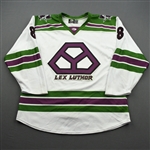 Sheehy, Tyler<br>DC Lex Luthor - Worn December 1, 2019 @ Tulsa Oilers (Autographed)<br>Allen Americans 2019-20<br>#8 Size: 54