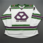 Horton, Jake<br>DC Lex Luthor (Game-Issued) - February 15, 2020 @ South Carolina Stingrays<br>Greenville Swamp Rabbits 2019-20<br>#19 Size: 56