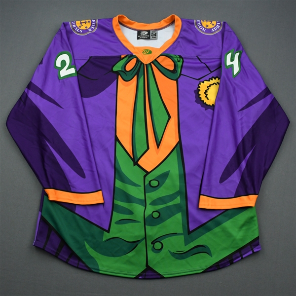 Hall, Robbie<br>DC Joker (Game-Issued) - November 2, 2019 @ Reading Royals<br>Norfolk Admirals 2019-20<br>#24 Size: 54