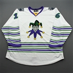 Florentino, Anthony<br>DC Joker (Game-Issued) - December 6, 2019 @ Newfoundland Growlers<br>Worcester Railers 2019-20<br>#16 Size: 56