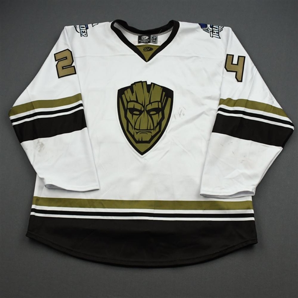 Exell, Billy<br>MARVEL Groot w/Socks - Worn November 23, 2019 @ Allen Americans (Autographed)<br>Wichita Thunder 2019-20<br>#24 Size: 54