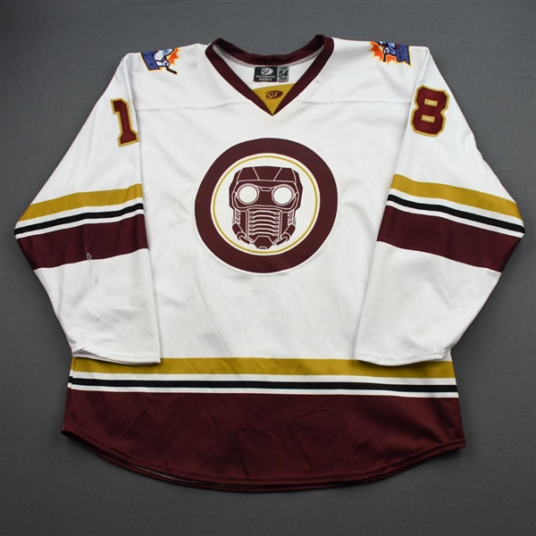 Lipanov, Alexey<br>MARVEL Star Lord w/Socks - Worn March 6, 2020 @ Atlanta Gladiators <br>Orlando Solar Bears 2019-20<br>#18 Size: 54