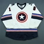 Kromm, Alex<br>MARVEL Captain America - Worn December 1, 2018 @ Kansas City Mavericks (Autographed)<br>Tulsa Oilers 2018-19<br>#10 Size: 54